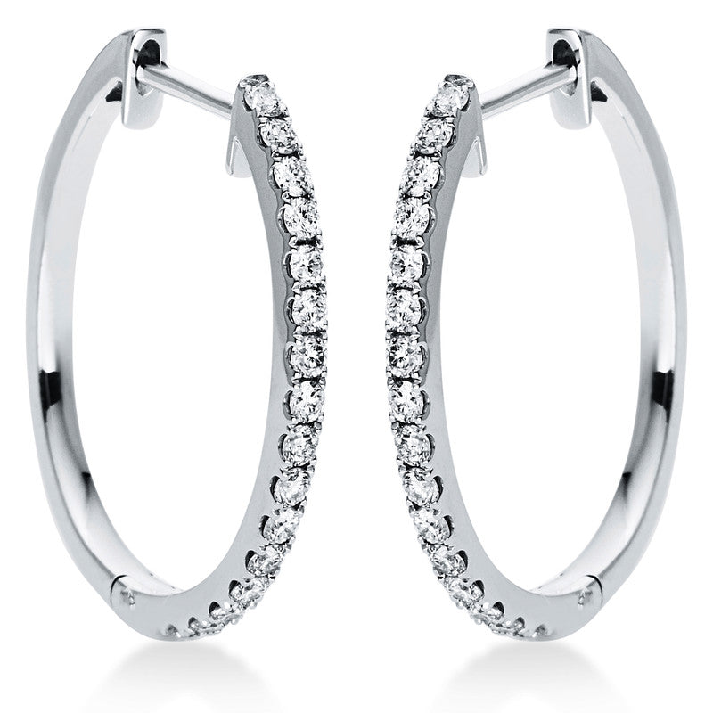 Creolen 18 kt WG, 32 Brill. 0,31 ct, TW-si