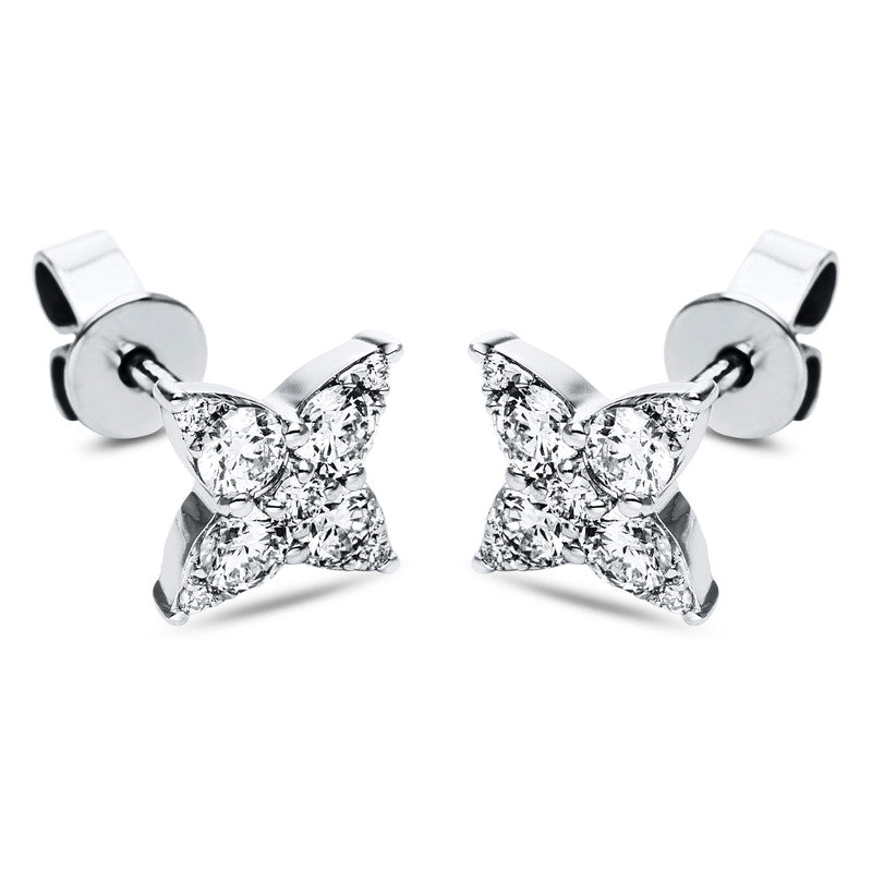 Ohrstecker 18 kt WG, 8 Brill. 0,03 ct, TW-si, 2 Brill. 0,03 ct, TW-si, 8 Brill. 0,47 ct, TW-si