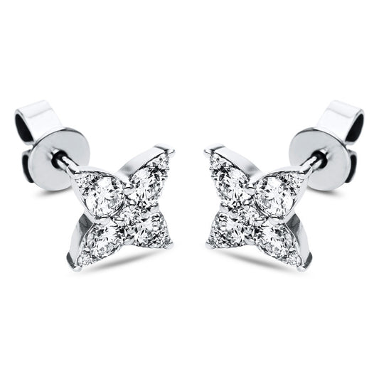 Ohrstecker 18 kt WG, 8 Brill. 0,03 ct, TW-si, 2 Brill. 0,03 ct, TW-si, 8 Brill. 0,47 ct, TW-si