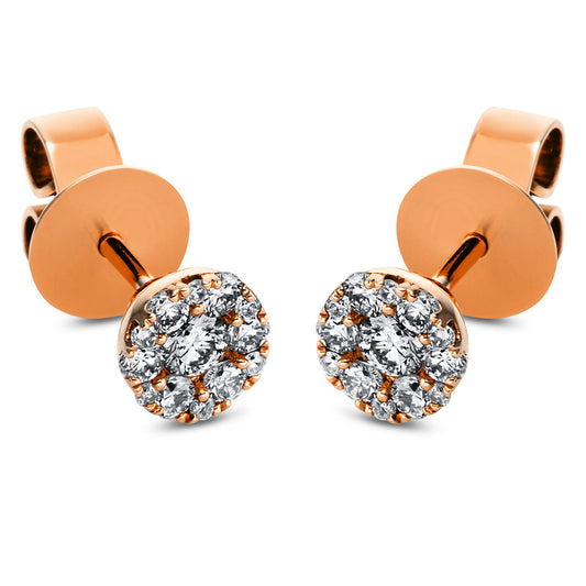 Ohrstecker 18 kt RG, 12 Brill. 0,17 ct, TW-si, 2 Brill. 0,09 ct, TW-si, 12 Brill. 0,03 ct, TW-si