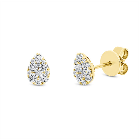 Ohrstecker 18 kt GG, 24 Brill. 0,42 ct, TW-si