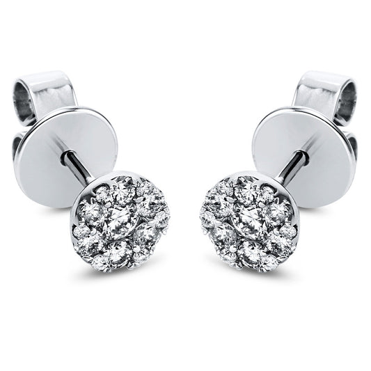 Ohrstecker 18 kt WG, 12 Brill. 0,17 ct, TW-si, 2 Brill. 0,09 ct, TW-si, 12 Brill. 0,02 ct, TW-si