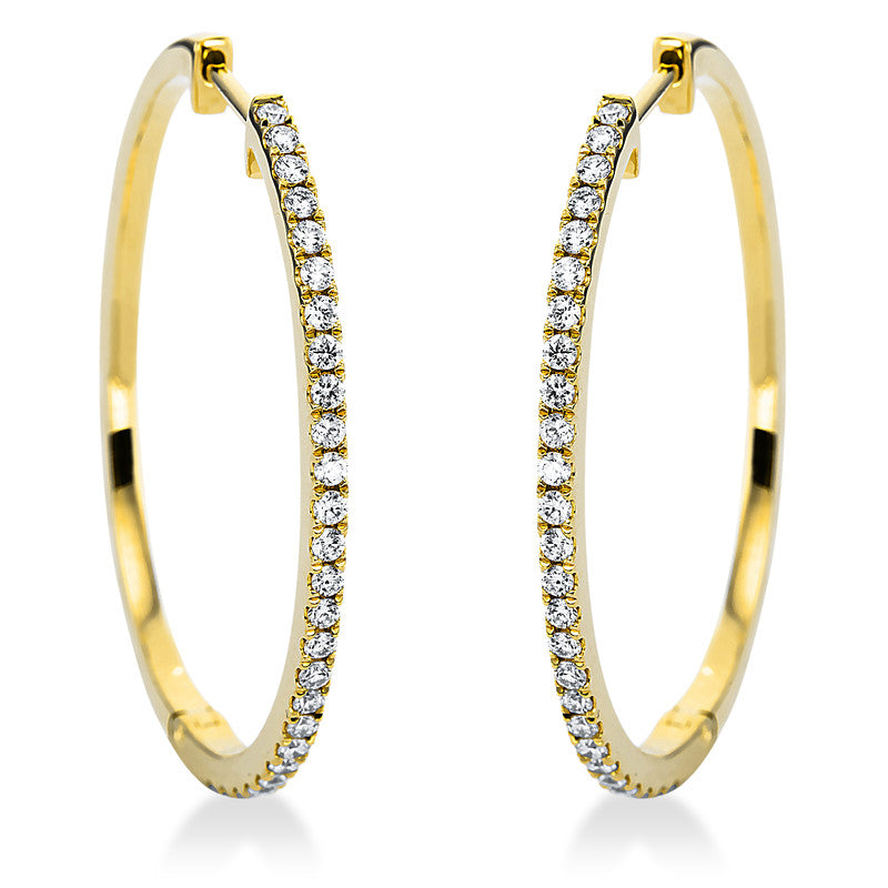 Creolen 18 kt GG, 52 Brill. 0,45 ct, TW-si