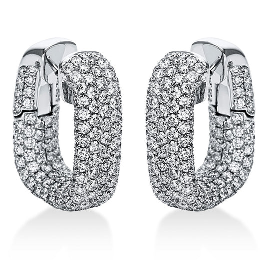 Creolen 18 kt WG, 474 Brill. 9,36 ct, TW-vsi