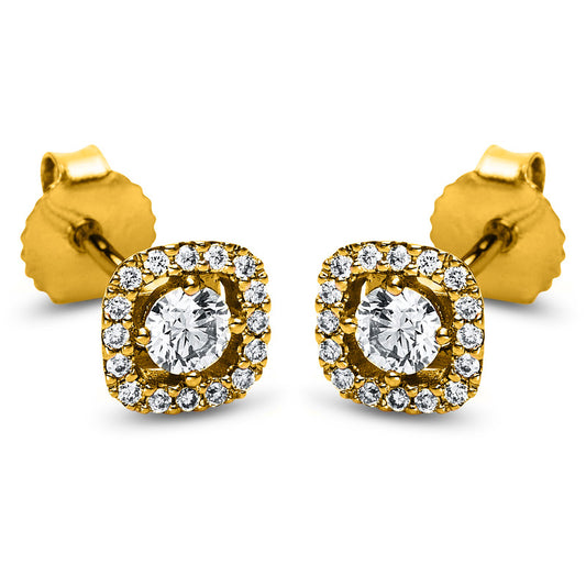 Ohrstecker 18 kt GG, 32 Brill. 0,17 ct, TW-si, 2 Brill. 0,20 ct, TW-si