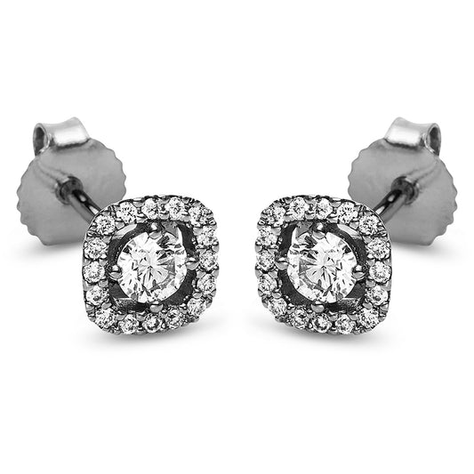 Ohrstecker 18 kt WG, 2 Brill. 0,20 ct, TW-si, 32 Brill. 0,17 ct, TW-si