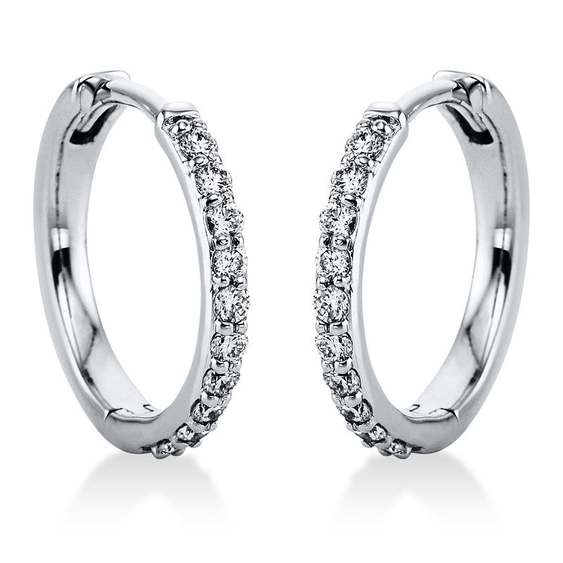 Creolen 14 kt WG, 20 Brill. 0,40 ct, TW-si