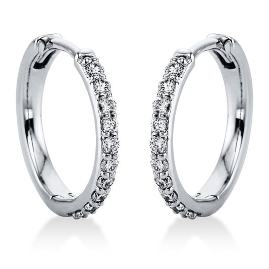 Creolen 14 kt WG, 20 Brill. 0,40 ct, TW-si