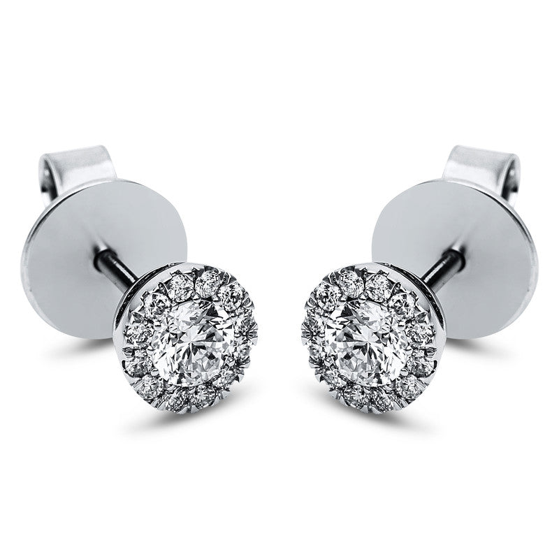 Ohrstecker 14 kt WG, 26 Brill. 0,50 ct, TW-si