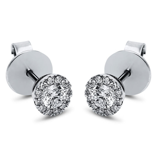 Ohrstecker 14 kt WG, 26 Brill. 0,50 ct, TW-si