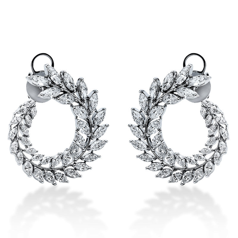 Ohrstecker 18 kt WG, 72 Nav. 4,89 ct, TW-vsi