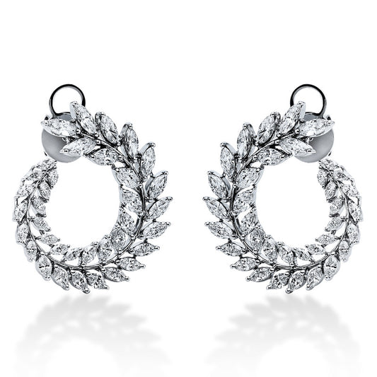 Ohrstecker 18 kt WG, 72 Nav. 4,89 ct, TW-vsi