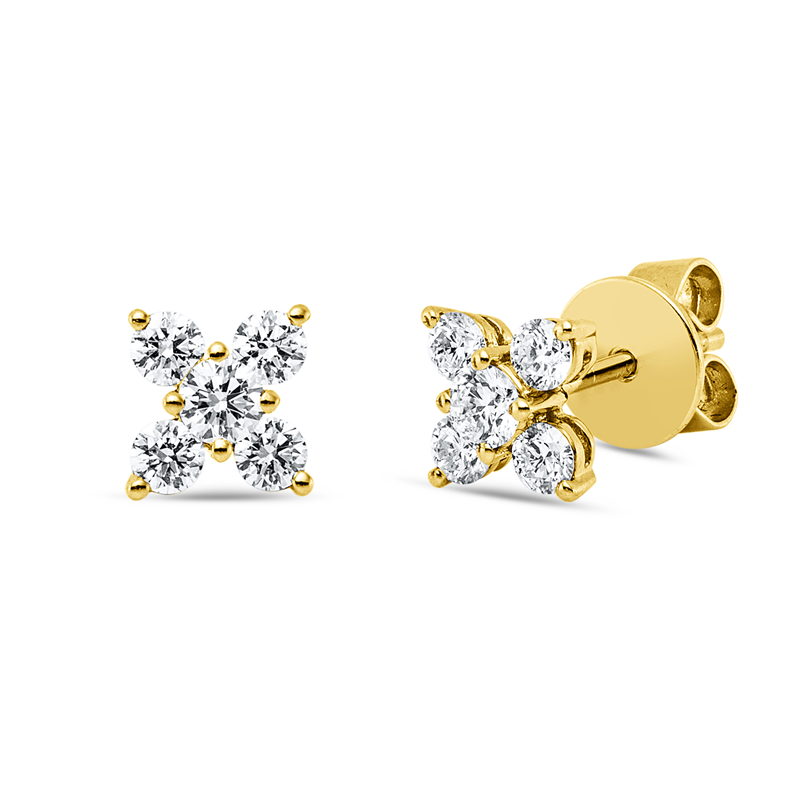 Ohrstecker 18 kt GG, 10 Brill. 0,47 ct, TW-vsi/si
