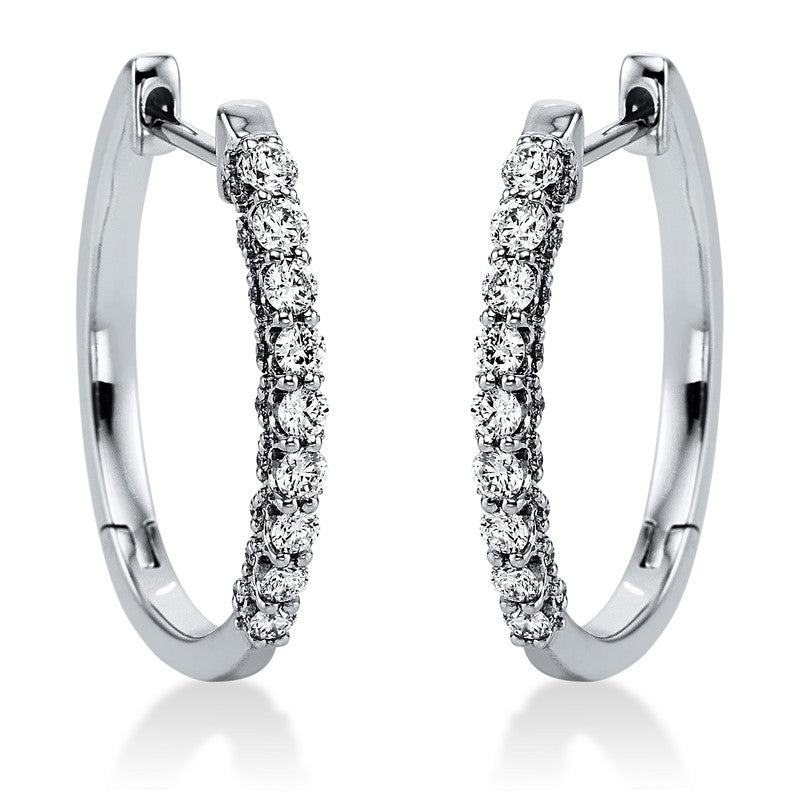 Creolen 18 kt WG, 54 Brill. 0,48 ct, TW-si