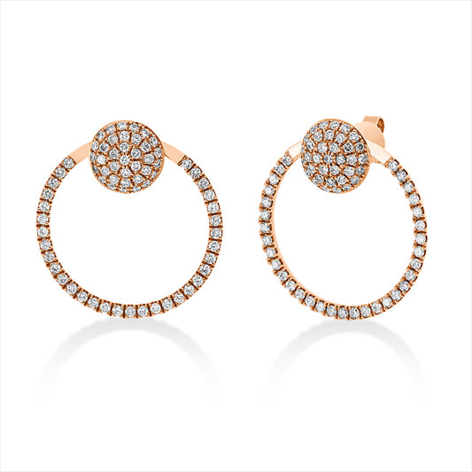 Ohrstecker 18 kt RG, 138 Brill. 0,82 ct, W-si