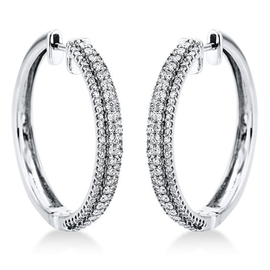 Creolen 18 kt WG, 174 Brill. 0,98 ct, TW-si