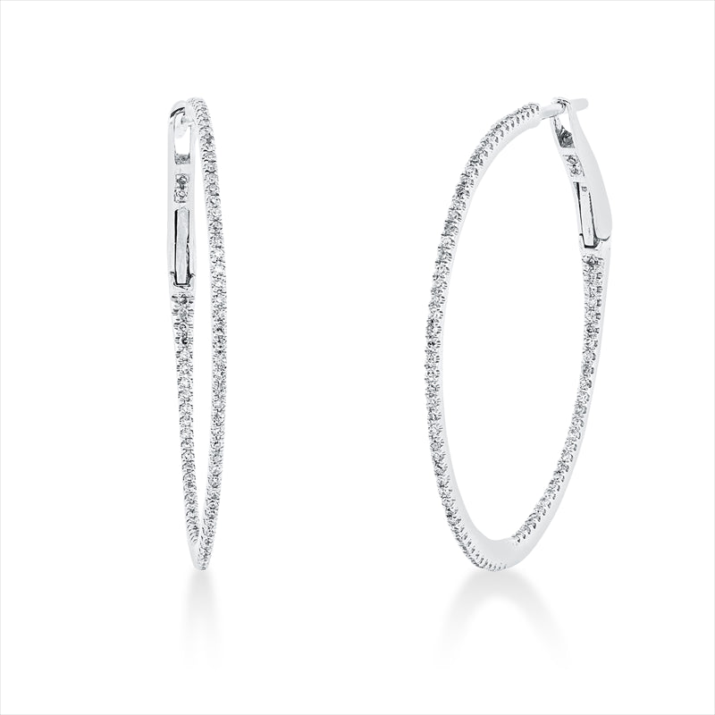 Creolen 18 kt WG, 160 Dia. 0,34 ct, W-si