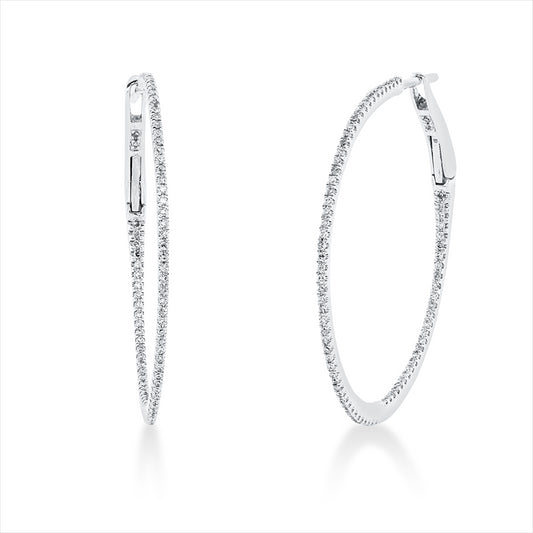 Creolen 18 kt WG, 160 Dia. 0,34 ct, W-si