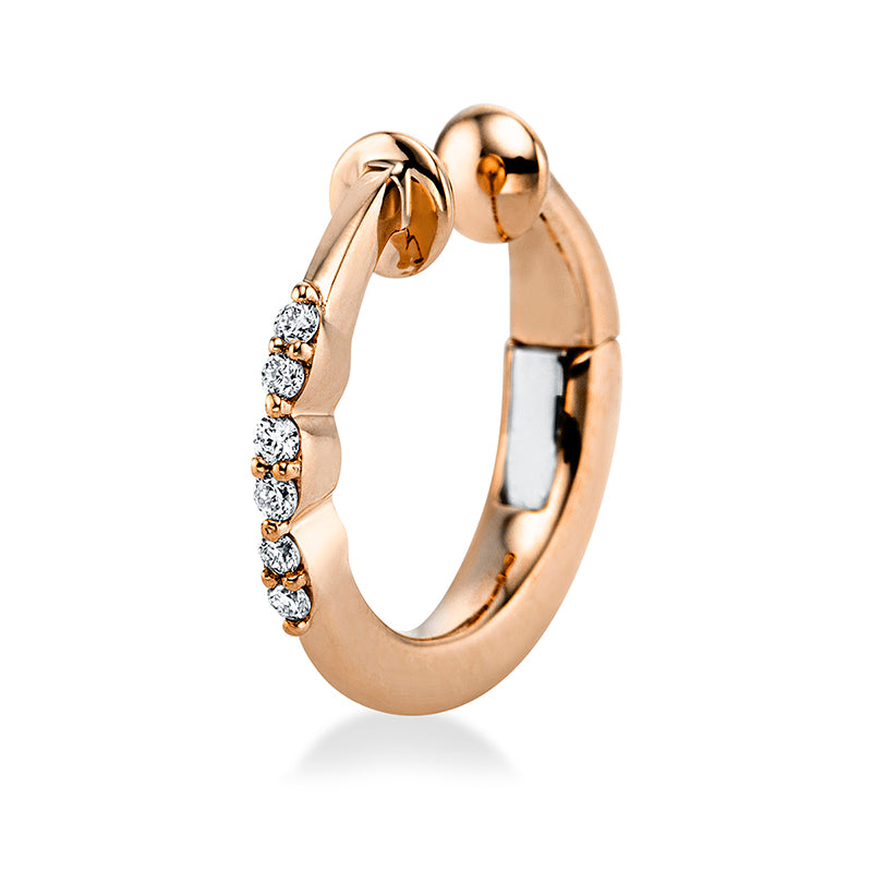 Ohrschmuck 18 kt RG, Ohrmanschette, 6 Brill. 0,04 ct, TW-si