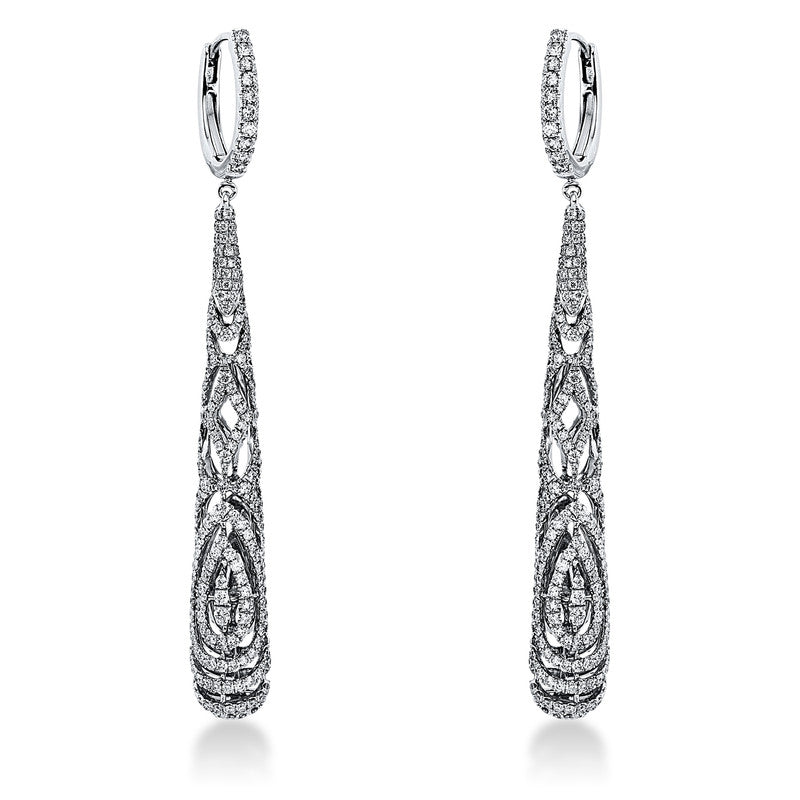 Ohrschmuck 18 kt WG, 177 Brill. 0,48 ct, TW-si, 47 Brill. 0,50 ct, TW-si, 454 Brill. 2,55 ct, TW-si