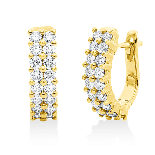 Creolen 18 kt GG, 36 Brill. 1,07 ct, TW-si