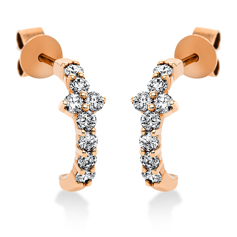 Ohrstecker 18 kt RG, 16 Brill. 0,48 ct, W-si