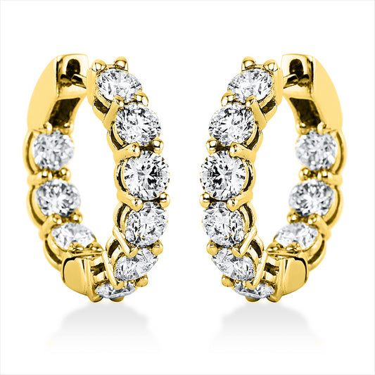 Creolen 18 kt GG, 18 Brill. 3,32 ct, TW-si