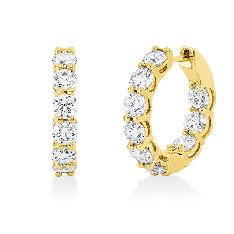Creolen 18 kt GG, 18 Brill. 3,32 ct, TW-si