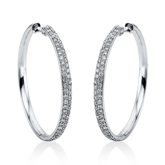 Creolen 18 kt WG, 122 Brill. 1,34 ct, TW-vsi