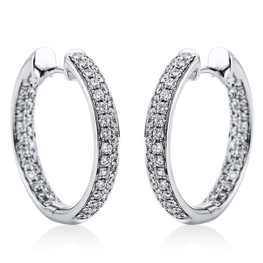 Creolen 18 kt WG, 114 Brill. 0,84 ct, TW-vsi