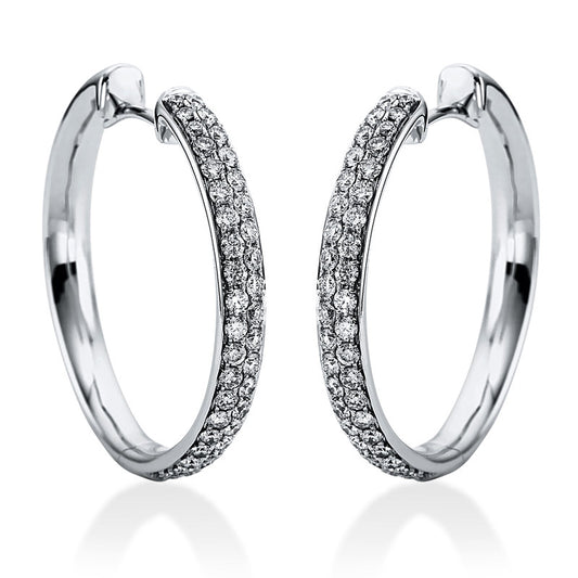 Creolen 18 kt WG, 82 Brill. 0,86 ct, TW-vsi