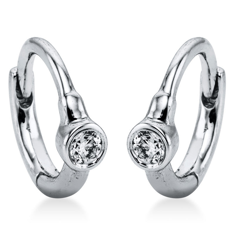 Creolen 18 kt WG, 2 Brill. 0,06 ct, TW-si