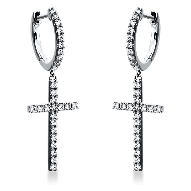 Ohrschmuck 18 kt WG, 56 Brill. 0,42 ct, TW-si