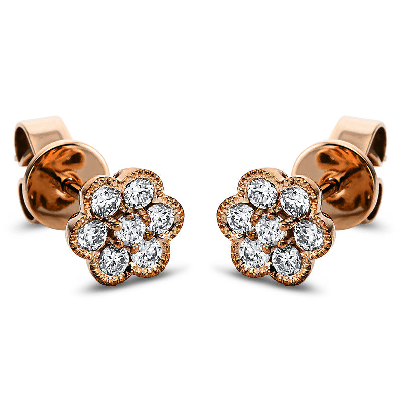Ohrstecker 18 kt RG, 14 Brill. 0,31 ct, TW-si