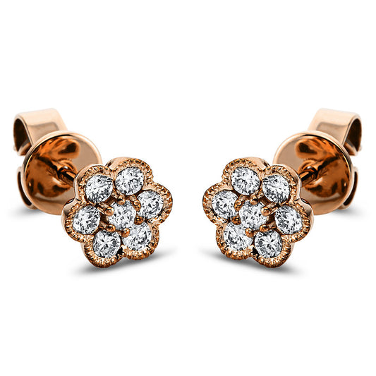 Ohrstecker 18 kt RG, 14 Brill. 0,31 ct, TW-si