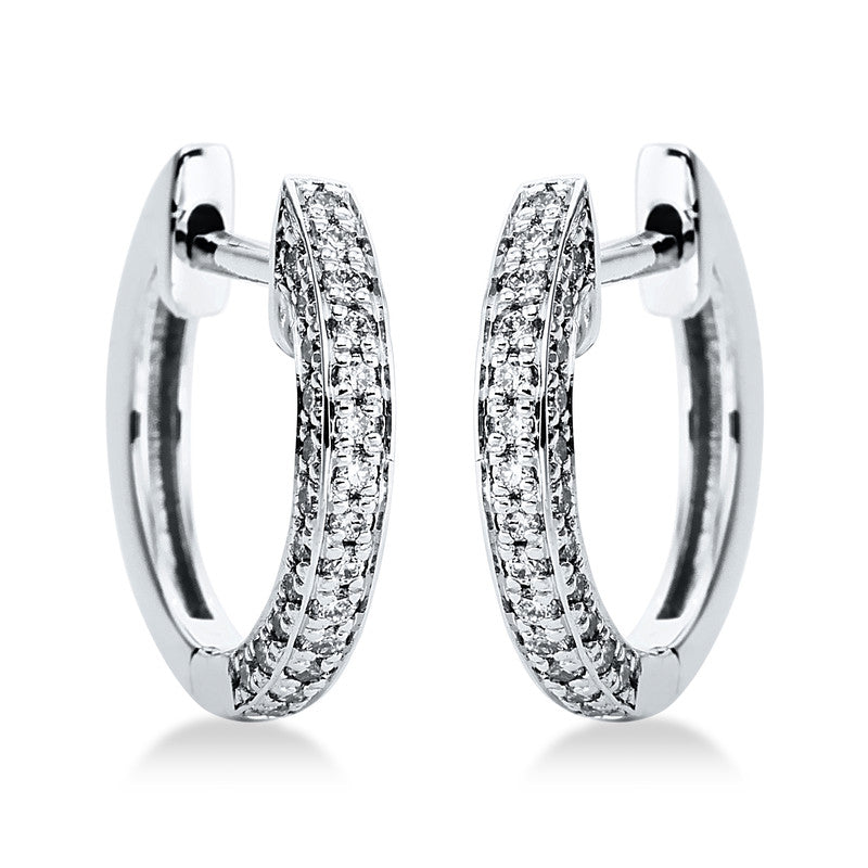 Creolen 18 kt WG, 72 Brill. 0,20 ct, TW-si