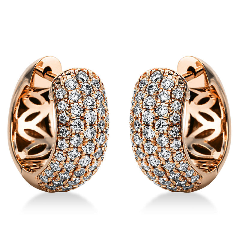 Creolen 18 kt RG, 98 Brill. 0,69 ct, TW-si