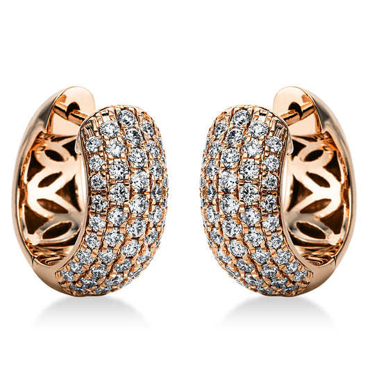 Creolen 18 kt RG, 98 Brill. 0,69 ct, TW-si