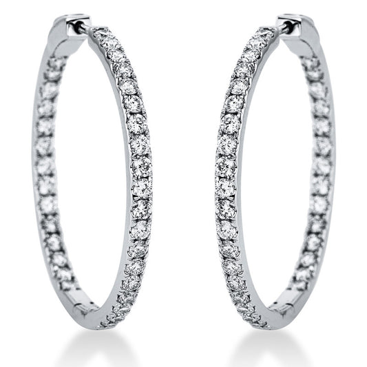 Creolen 18 kt WG, 66 Brill. 2,98 ct, TW-si