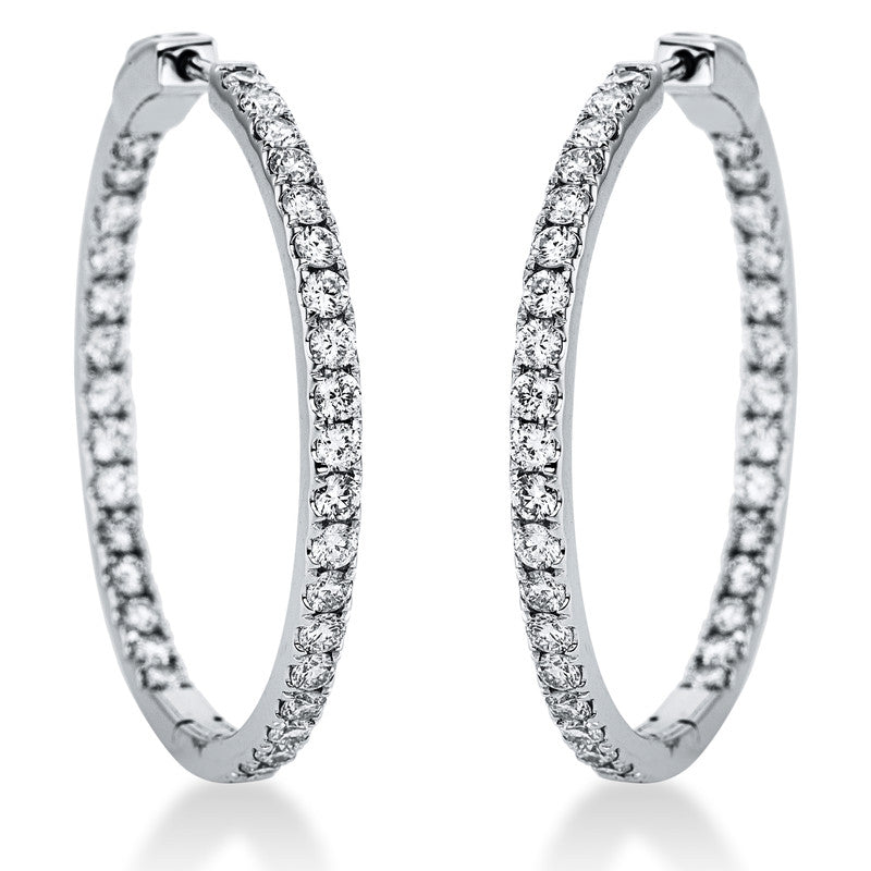 Creolen 18 kt WG, 66 Brill. 3,03 ct, TW-si