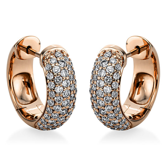 Creolen 18 kt RG, 98 Brill. 0,97 ct, TW-si