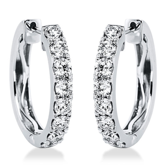 Creolen 18 kt WG, 16 Brill. 1,15 ct, TW-si