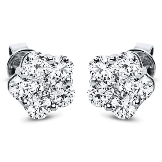 Ohrstecker 18 kt WG, 12 Brill. 2,09 ct, TW-si