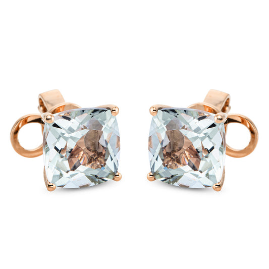 Ohrstecker 18 kt RG, Sicherheitsverschluss, 2 Amethyste 3,20 ct grün