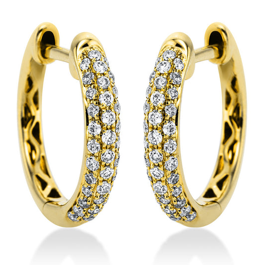 Creolen 18 kt GG, 72 Brill. 0,21 ct, TW-si