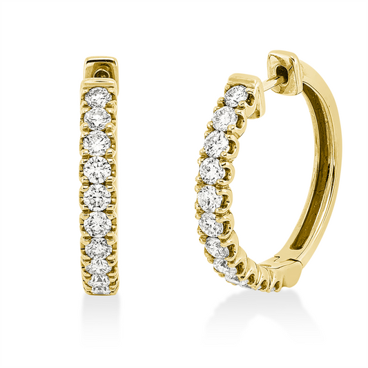 Creolen 18 kt GG, 22 Brill. 1,01 ct, TW-si