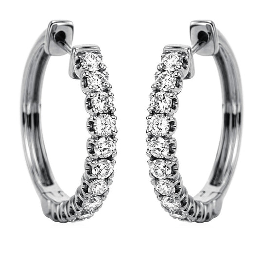 Creolen 18 kt WG, 22 Brill. 1,02 ct, TW-si