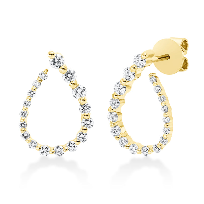 Ohrstecker 18 kt GG, 34 Brill. 0,49 ct, TW-si