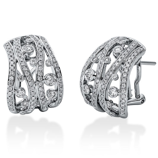 Creolen 18 kt WG, 160 Brill. 0,95 ct, TW-vsi