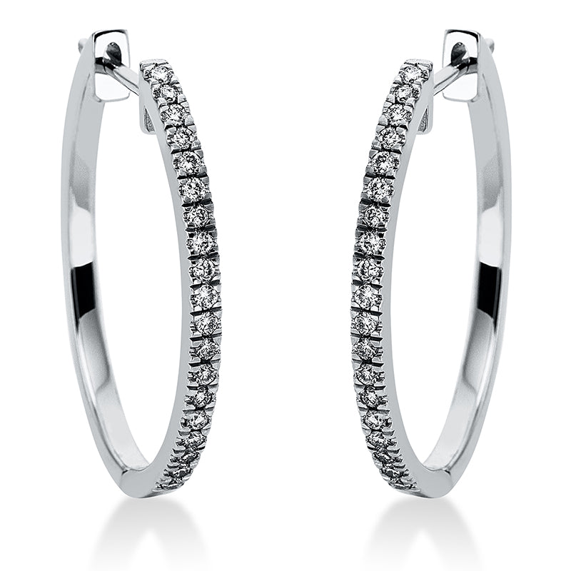 Creolen 18 kt WG, 38 Brill. 0,28 ct, TW-vsi